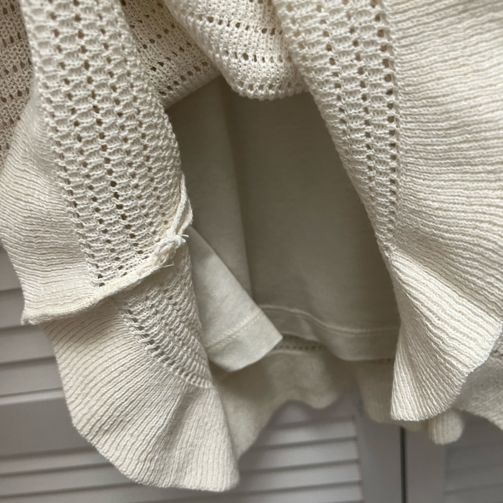 Anthropologie ruffled pointelle knit mini dress with square neck size small - Picture 8 of 8